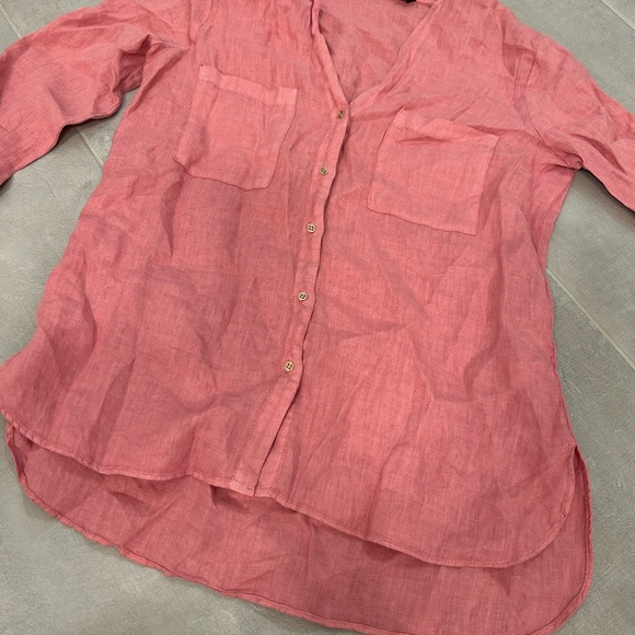 Zara Linen Long Sleeves Button Down Shirt - Picture 3 of 5